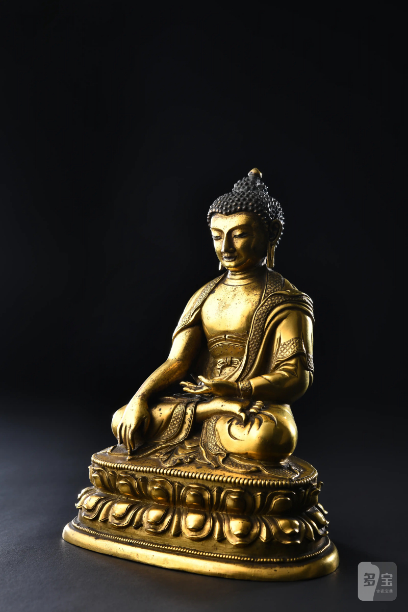 清乾隆（1736-1795年） 释迦牟尼佛像 - 图3